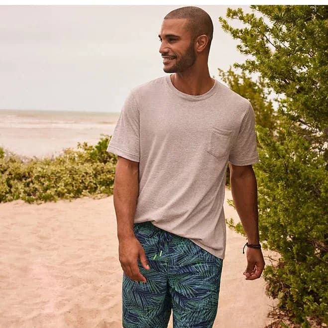 Lands' End Men's Super-T Short Sleeve T-Shirt with Pocket