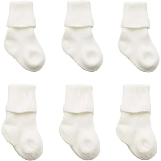 Infant Soft Combed Cotton Booties (6 Pair Pack)