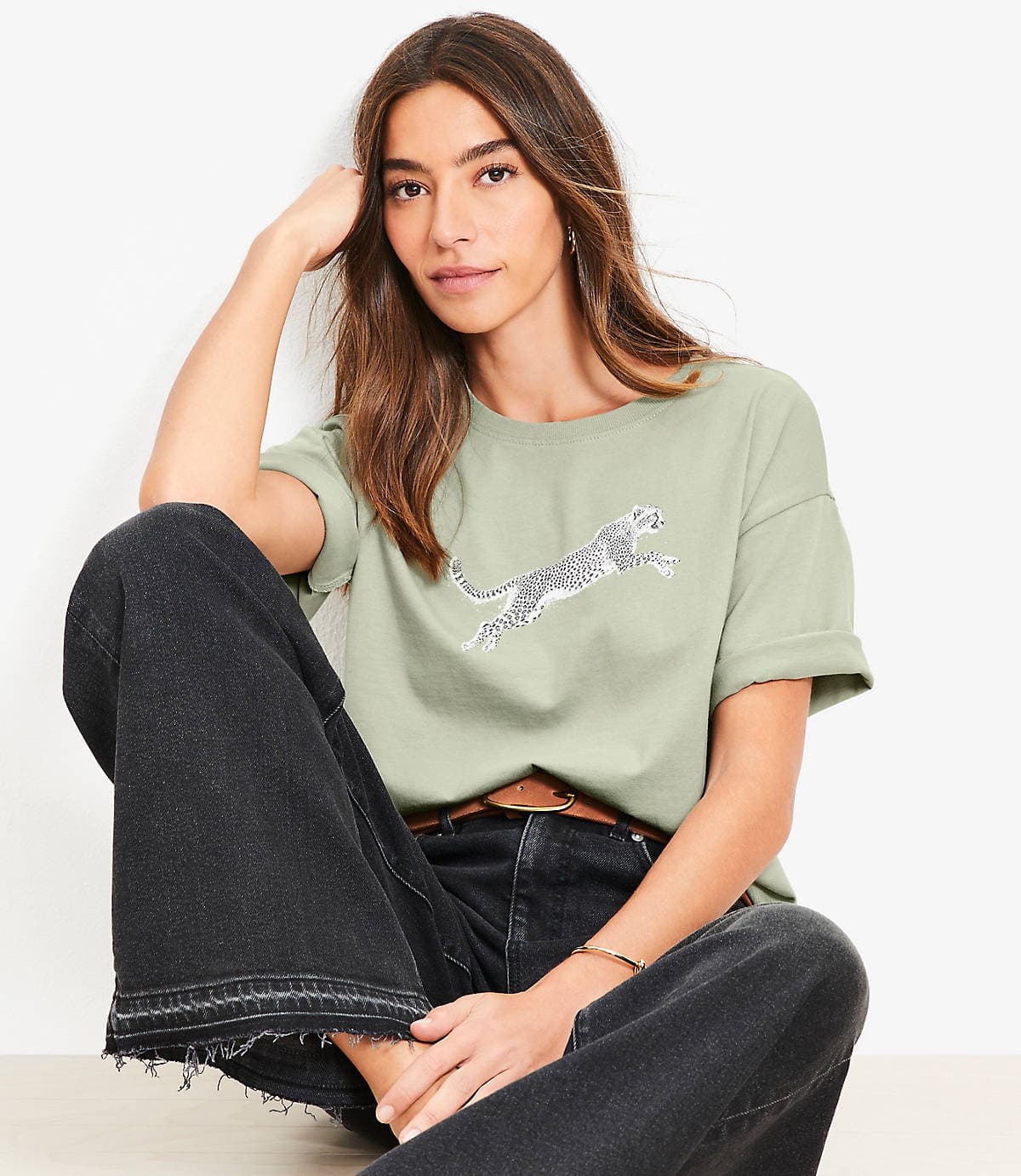 Women's Loft Leopard Modern T-Shirt