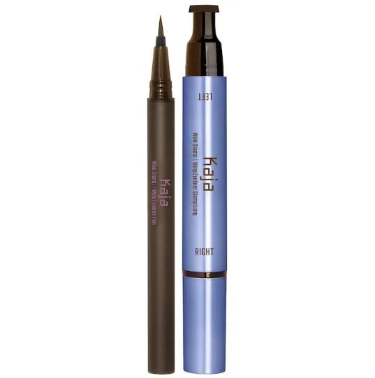 Wink Stamp Original Waterproof Wing Eyeliner Stamp & Pen, Long Dark Brown