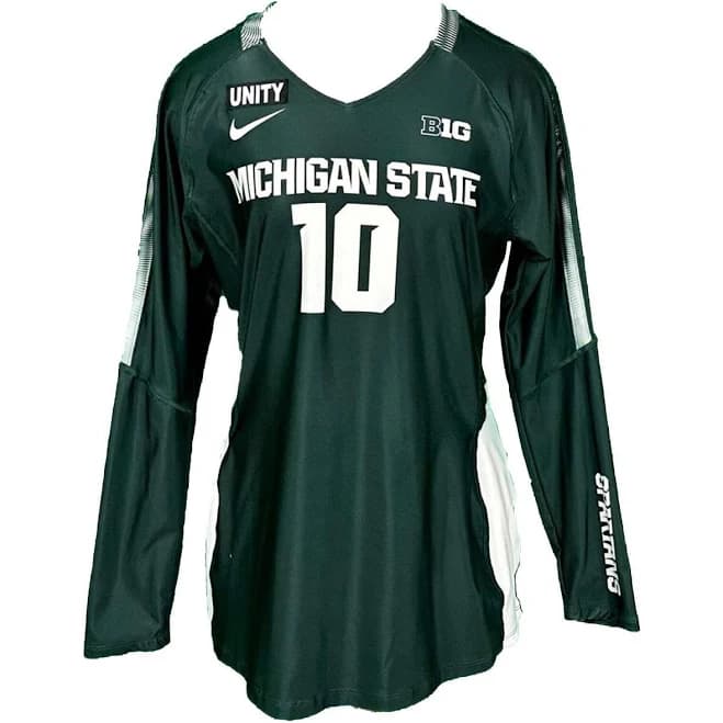 Nike Green 2018-2021 Long Sleeve Volleyball Jersey 10 W/ Patch Women's