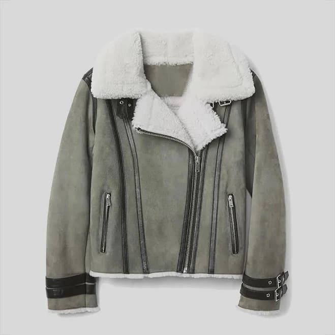 Faux Suede B3 Bomber Jacket with Fur Lining