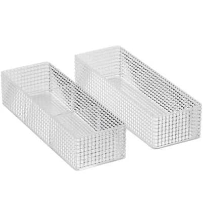 At Home 2-Piece Diamond Texture Stackable Drawer Organization Set
