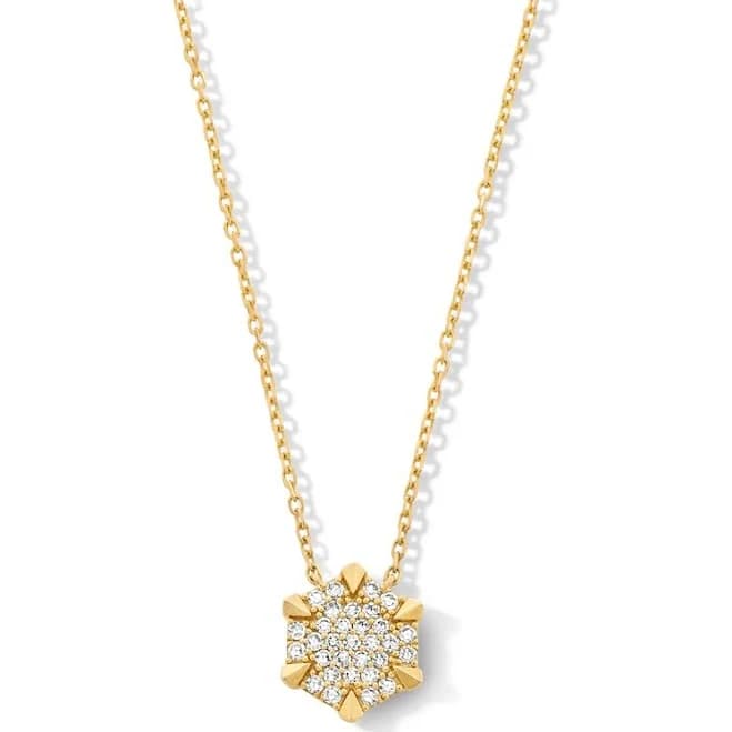 1/4 ct. T.W. Lab-Grown Diamond Hexagon Pendant in 10K Gold