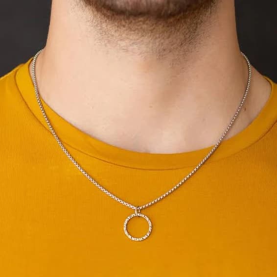 Geometric Stainless Steel Pendant Necklace for Men