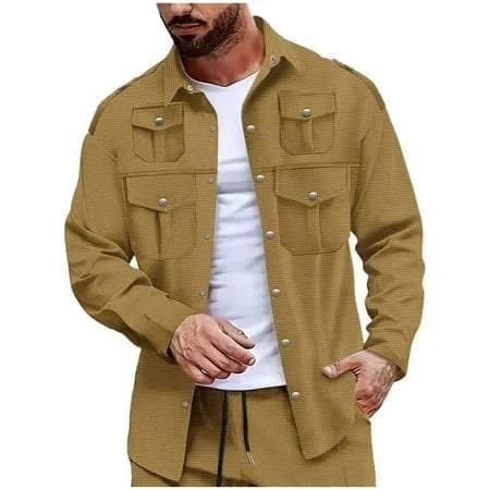 Miluxas Men's Casual Lightweight Shacket Shirt Jacket