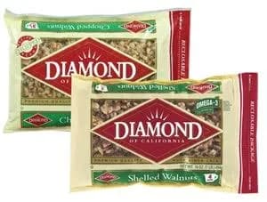 Diamond Walnut Halves Pieces In A Bag