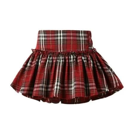 Woyy Big Girls Preppy Plaid Pleated Skirt