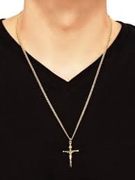 Free Shipping! Brilliance Fine Jewelry Gold Filled Crucifix Cross on Stainless Steel Necklace,24" - Walmart Business Supplies
