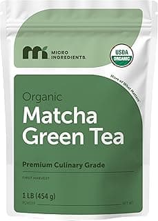 Micro Ingredients Organic Matcha Green Tea Powder, First Harvest, Culinary Grade from Japan, 100% Pure & Unflavored, Great for Tea, Latte, & Smoothies, Non-GMO, No Sugar, Eco-Friendly Packaging, 1 Lb