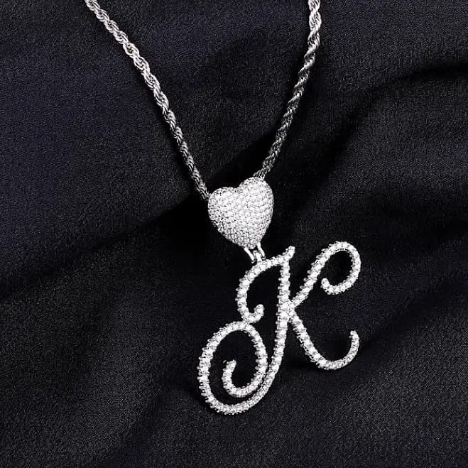 Personalized Heart Initial Twist Chain Necklace