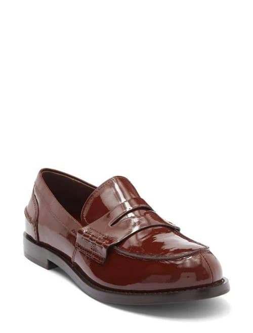 Jeffrey Campbell Women's Books Penny Loafer in Brown Crinkle Patent at Nordstrom