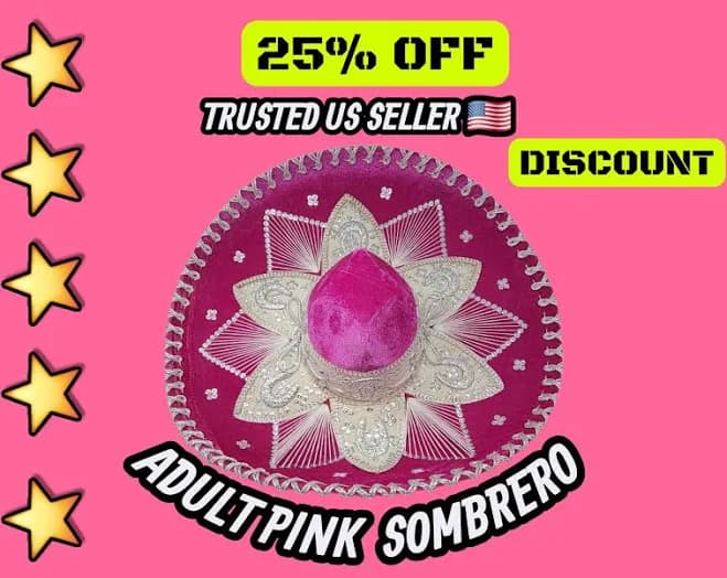 Mexican Charro Sombrero with Silver Trim