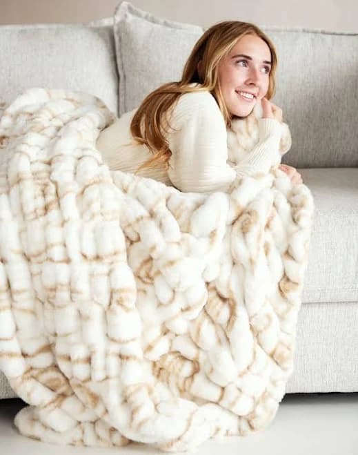 Hugs Marble Pewter Plush Travel Blanket