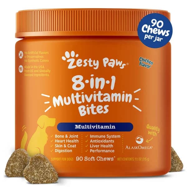 Zesty Paws 8-in-1 Multivitamin Bites for Dogs (Chicken)