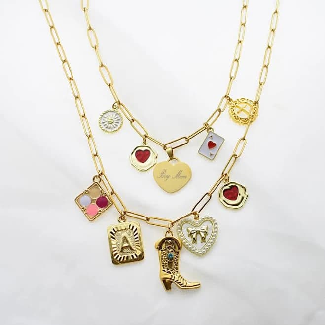 Women's Paperclip Chain Charm Necklace