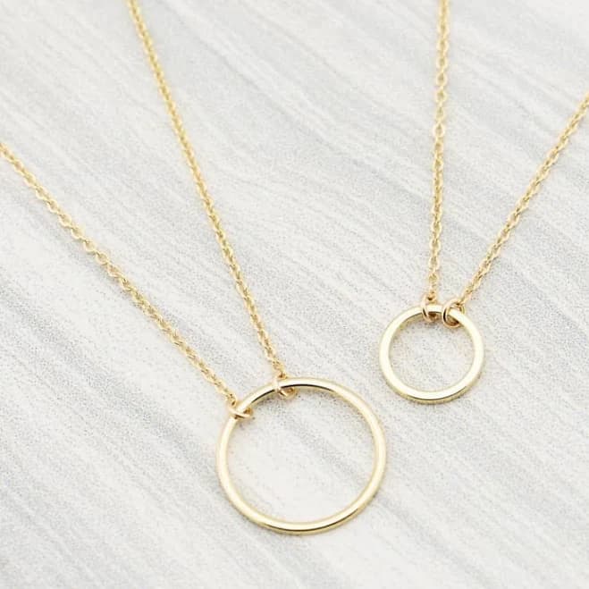 14K Gold Karma Circle Necklace