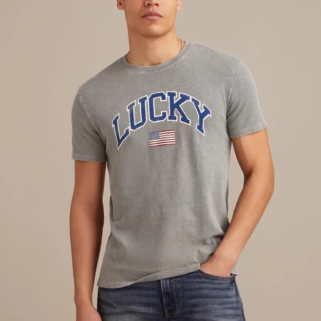 Lucky Brand Men's Lucky Flag Tee