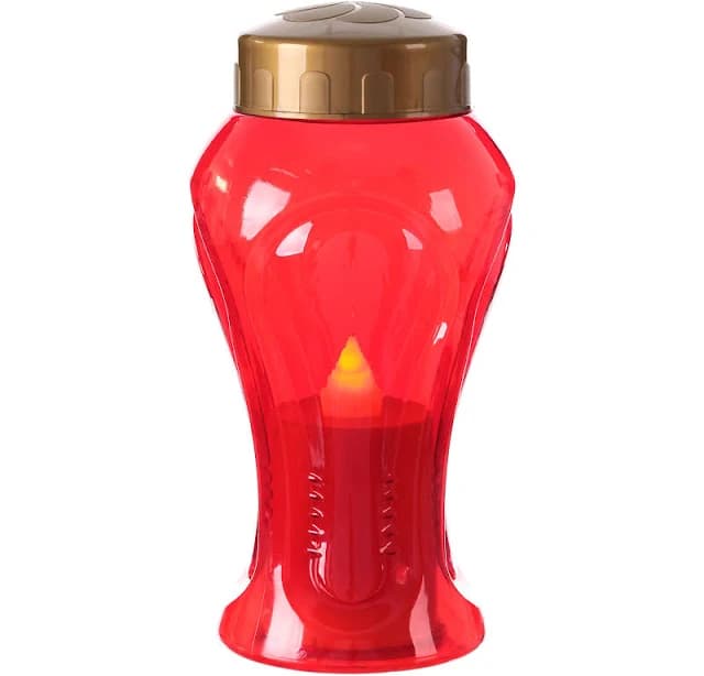 Red LED votive candle with 60 day memory