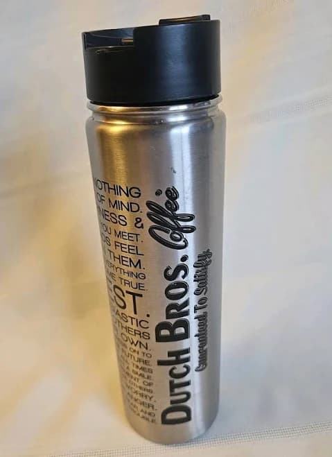 Dutch Bros Silver 20oz Hydro Flask Tumbler