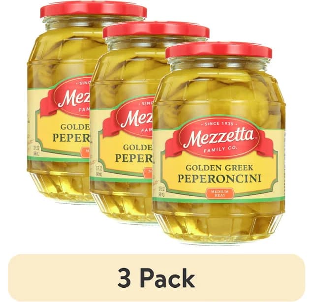 (3 pack) Mezzetta Golden Greek Peperoncini, 32 fl oz Jar, Size: 3 - 32 fl oz (946 mL)