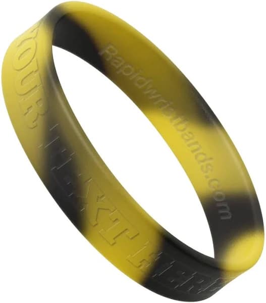 Rapidwristbands Custom Swirl Rubber Wristbands