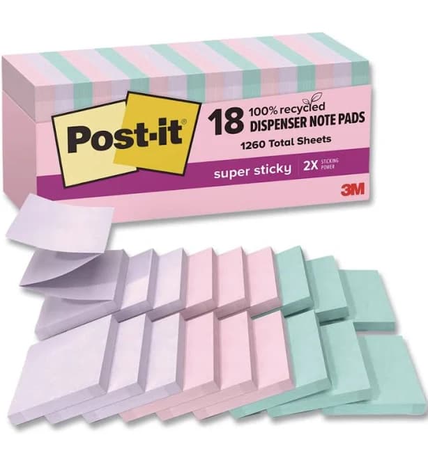 Post-it Super Sticky Pop-Up Notes 3" x 3" Wanderlust Pastels Collection