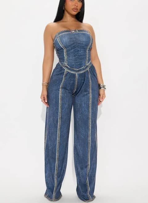 Fashion Nova Carmela Strapless Jumpsuit