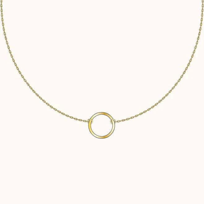 Dainty Circle Gold Pendant Ring Charm