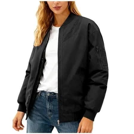 Women's Casual Long Sleeve Bomber Jacket