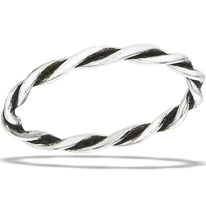.925 Sterling Silver Twist Knot Stacking Ring