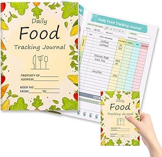 1 Pcs Food Journal Diary 5.8×8.3 inch Food Tracker Journal Daily Calorie Counter Book with Breakfast Lunch Dinner Calorie and Snack Sections for Nutrition Tracker Book