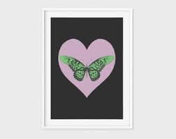 Butterfly Heart, Prints, Set of Prints, Butterfly, Heart, Print Set, Heart Butterfly, Wall Art Set, Wall Art Print, Colorful Print, Wall Art - Etsy UK