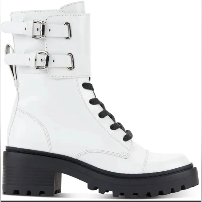 DKNY Womens Shoes bart Block Heel Lug Sole Buckled Ankle Boots 11M