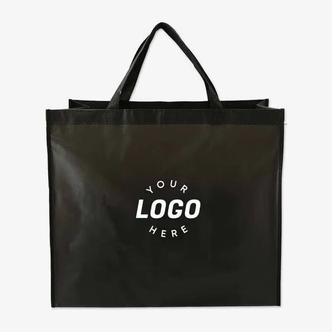 Sample - Jumbo Double Laminated Wipeable Grocery Tote Bag - Black