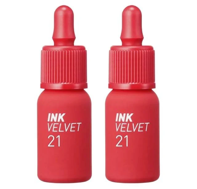 peripera Ink Velvet #21 Vitality Coral Red Bundle Set 2 Pcs