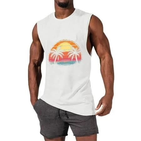 Men's Casual Relaxed Fit Crew Neck Tank Tops