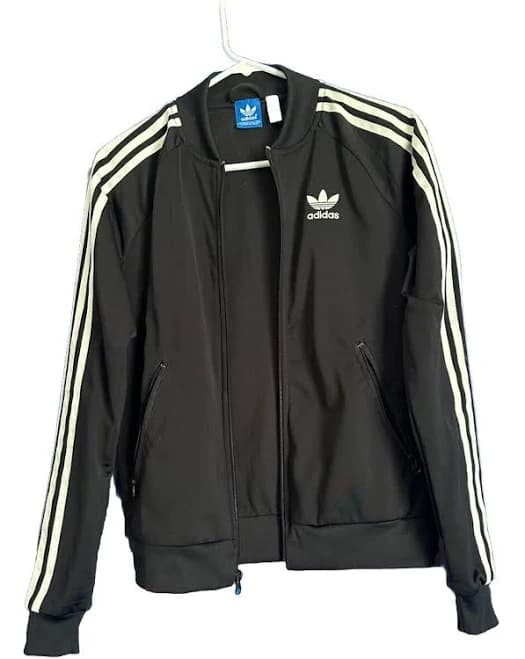Adidas Originals Classic Black Trefoil Logo Classic Track Jacket Men’s