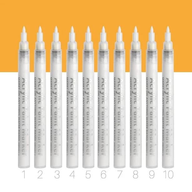 Artify White Paint Pens - Versatile Acrylic Markers for Rock Painting, Glass, Wo