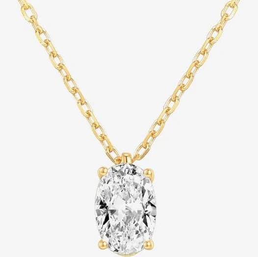 Oval Cut Gold Necklace