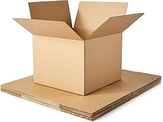 Cardboard Moving Boxes for Packing and Shipping, Large Size, 20" x 20" x 15", Brown, 6-Pack