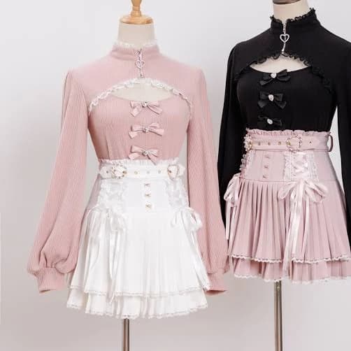 Landmine-Style Pleated Rhinestone Skirt