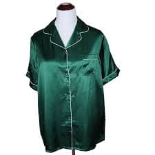 SilkSilky Pure Silk Classic Binding Trim Pajama Top Green | eBay
