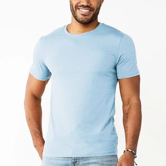 Men's Sonoma Goods For Life Supersoft Essential Crewneck Tee, Size: Medium, Soft Blue