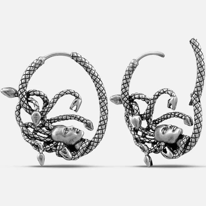 Medusa Enchanted Silver Earrings