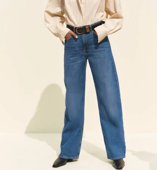 H&M Ladies Harper High Rise Wide Leg Jeans