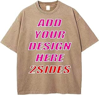 Custom T-Shirt for Men and Women Oversized Design Your own Shirt Add Text Logo Image Cotton Tee Front/Back