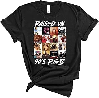 Raised On 90s R&B T-Shirt, Vintage Music Lover Tee for Fans of 1990s R&B Nostalgia, Music Era Clothing for Adults and Teens