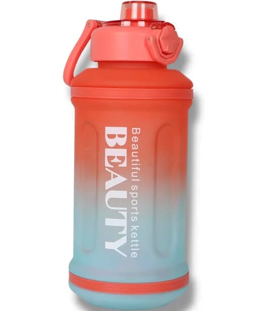 Gradient Water Drinking Bottle with Pop-Up Cap and Hand Strap