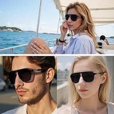 Amazon.com: FUOFEN Polarized Modern Aviator One-Bridge Square Mens Stylish Sunglasses Shiny Black Driving Fishing UV Protection Shades : Clothing, Shoes & Jewelry